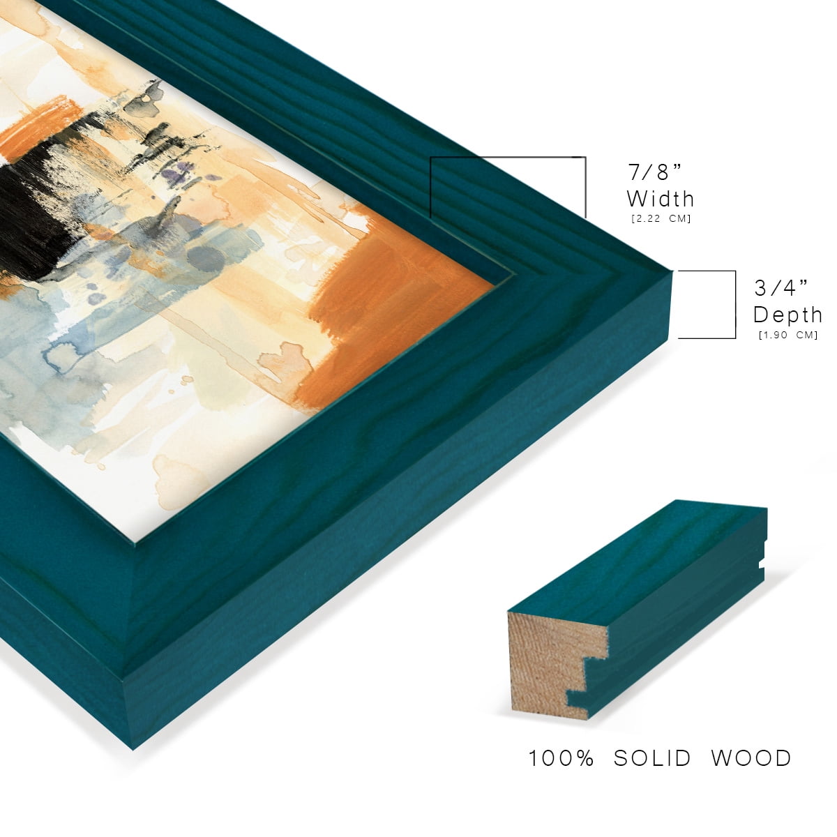 Seria IV - Framed Print w/glass - Ocean Blue