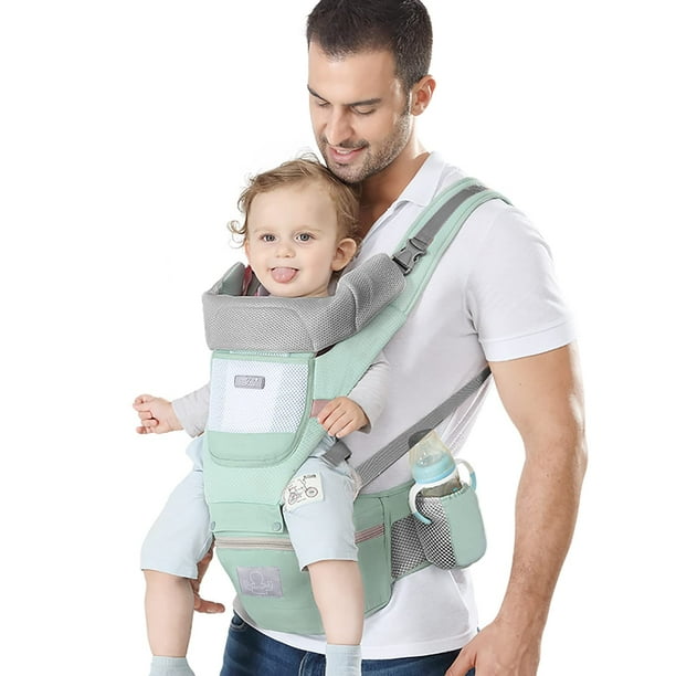 YSSKTC Portabebés Portabebés ergonómico con asiento de cadera Bolsa canguro Portabebés suave Recién nacido a niño pequeño 7-45 libras Portabebés delantero y trasero para hombres/mujeres Papá Mamá