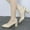 Beige, variant on AXXD Women Beige Sandals 7 Summer Casual Pointed-toe Sandals Middle Heel Chunky Heel Metal Buckle Sandals