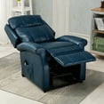 thumbnail image 2 of Resenkos Electric Power Lift Chairs Recliner, Faux Leather Upholstered Reclining Lifting Chair, Navy Blue, 2 of 10