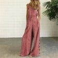 thumbnail image 2 of lulshou Jumpsuits for Women, Women Printing Jumpsuit Pajamas Casual Sling Wide Leg Long Pants Women's Jumpsuits, Rompers & Overalls, M, 2 of 4
