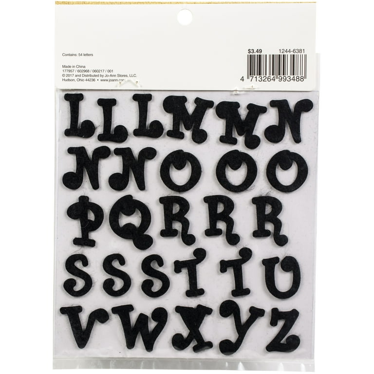 Minilabel 24mm Black Sticky Alphabet Letters AZ , Cut To Shape , Self  Adhesive Sticky Vinyl Labels , Durable Plastic Stickers