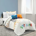 thumbnail image 1 of Lush Decor Ensemble de Literie Réversible Surdimensionné 4 Pcs, Simple, Blanc, 1 of 4