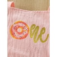 thumbnail image 6 of Baby Girl Birthday Romper Cute Ruffle Sleeveless Doughnut Letter Print Bodysuit Newborn Playsuit, 6 of 10