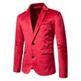thumbnail image 2 of Vedolay Blazers for Men Blazer Casual Lightweight 3/4 Sleeve Open Front Jacket Red,XL, 2 of 4