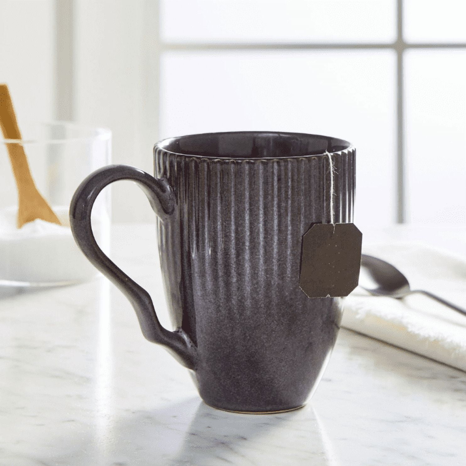 Better Homes & Gardens 13 fl oz Sawyer Grey Ceramic Mug