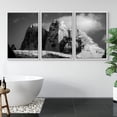 thumbnail image 2 of PixonSign Canvas Print Wall Art Set Mountain Top Below White Clouds Nature Wilderness Photography Realism Southwest Landscape Ultra Black and White for Living Room, Bedroom, Office - 24"x36"x3 White, 2 of 5