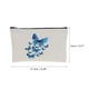 thumbnail image 2 of Bolsas de maquillaje de mariposa azul únicas 1 Pc para vacaciones y viajes de negocios de lona blanca, 2 of 5