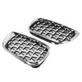 thumbnail image 4 of Diamond Style Car Front Grille Mesh Grill For BMW 3 Series E46 4 Door 2002-2005 Chrome ABS Plastic, 4 of 6