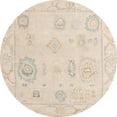 thumbnail image 1 of Ahgly Company Machine Washable Indoor Round Abstract Light Orange G Area Rugs, 8' Round, 1 of 7