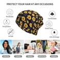 thumbnail image 5 of Yiaed Royal Blue Plaid Sunflower Print Multifunction Beanie Hats for Women Men Slouchy Knit Beanie Hat Winter Hat Scarf Stretch Skull Cap, 5 of 8