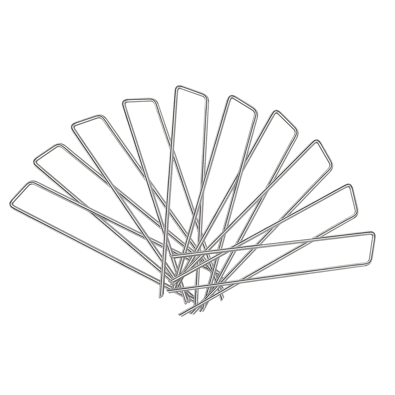 10PCS 6INCH Ushaped Garden Pegs Multipurpose Lawn Pins Ground Stakes