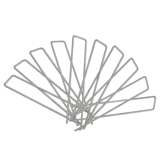 10PCS 6-INCH U-shaped Garden Pegs Multipurpose Lawn Pins Ground Stakes For Anchoring Weed Barrier Fabric