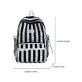 thumbnail image 2 of Women Bow Print Backpack with Multi-Pocket, Lace Trim Large Capacity School Bag for Travel Shopping (Black), 2 of 7