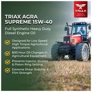 TRIAX Agra Supreme 15W-40 Full Synthetic Diesel Engine Oil, 5 Gallon