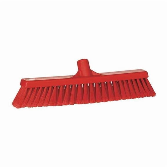 Remco 2 x 16 in Sweep Face Broom Head, Soft, Synthetic, Red 31784