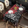 thumbnail image 4 of Red and Black Pioneer Flower Pattern Rectangle Tablecloth 60"x120",Waterproof Polyester Rectangle Table Cloth, Wipeable Spillproof Polyester Tablecloth for Dining, Camping, Indoor and Outdoor, 4 of 6