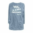 thumbnail image 4 of Sexlip Womens Hooded Sweatshirt Freelancing Slogan Print Design Pocket Soft Fabric Relaxed Silhouette for Daily Wear Blue XXL, 4 of 4