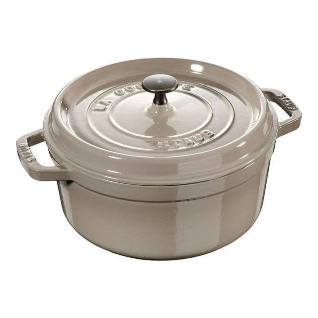 STAUB La Cocotte 3.7 L Cast Iron Round Cocotte, Sesame (Visual Imperfections - B STOCK)