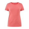 thumbnail image 4 of Time and Tru Women’s Rib Crewneck Tee with Short Sleeves, Sizes XS-XXXL, 4 of 5