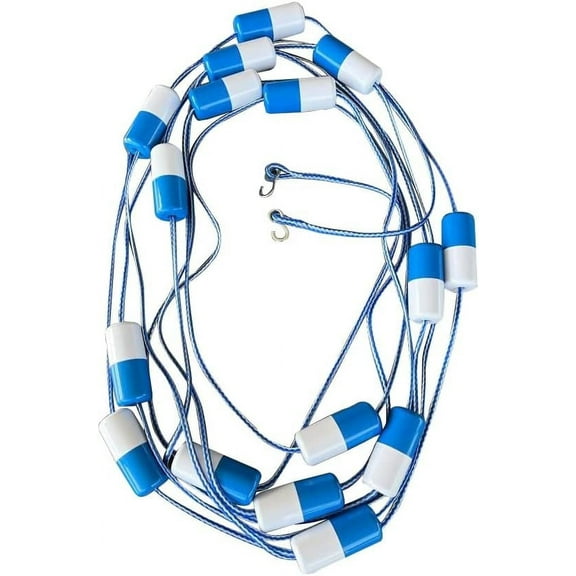 FibroPool 50ft Safety Rope with Floats, Pre-Assembled Divider Buoy with Hooks