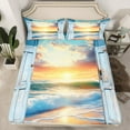 thumbnail image 2 of Erosebridal Sea Ocean Beach King Sheet Sets, Coastal Farmhouse Bedding King Size, Summer Vacation Room Decor 4 Pieces, 2 of 7