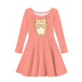 thumbnail image 4 of DISNIMO Girls Cute Cat Dress for Kids Heart Dress for Girls Dresses Size 13-14 Long Sleeves Dresses for Girls Long Sleeve Skater Dress for Teen Girls Midi Dress Fall Swing Dress Girls Casual Dress, 4 of 6