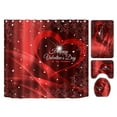 thumbnail image 2 of Four-Piece Bedding Set,Valentine's Day 4 Pieces Shower Curtain Set With Rugs Red Rose Shower Curtain For Bathroom Sets With Shower Curtain And Rug Purple Red Toilet Sets For Lovers, 2 of 8