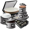 thumbnail image 1 of StorageBud Ensemble Complet de 6 Contenants de Rangement pour Couverts et Vaisselle avec Séparateurs, pour Assiettes, Tasses, Coutellerie et Ensembles de Plateaux, Rangement Rembourré Sécurisé, Coque Rigide et Empilable, Poignées et Fermetures Éclair pour le Transport, 1 of 7