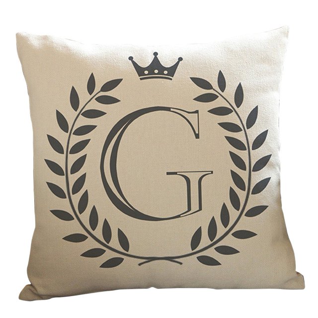 Cartoon Fashion English Letters Print Sofa Pillow Cushion Cover Home Decoration, multi-coloured, G