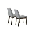 thumbnail image 4 of Simple Relax Grey Fabric Upholstered Dining Chair, Brown(Set of 2), 4 of 5