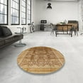 thumbnail image 4 of Ahgly Company Machine Washable Indoor Round Industrial Modern Mahogany Brown Area Rugs, 8' Round, 4 of 7