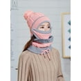 thumbnail image 3 of Gustave 3 in 1 Warm Anti-fog Beanie Hat Scarf and Mask Set, Inside Knitted Riding Cap Infinity Scarves Winter Accessories for Women (Pink), 3 of 9
