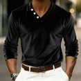 thumbnail image 3 of Fewfanhot Men Shirts Solid Color Long Sleeved V-neck Shirt For Spring Winter Traditional Modern Velvet Dress Shirts Long Sleeve Casual Button Down Shirt, 3 of 8