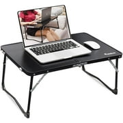 Ambitelligence Lap Desk for Bed, Foldable Laptop Table for Sofa TV Dinner Tray, Breakfast Serving Stand, Kids Homework & Reading Desk with Storage, Fits 17" Laptop,Black