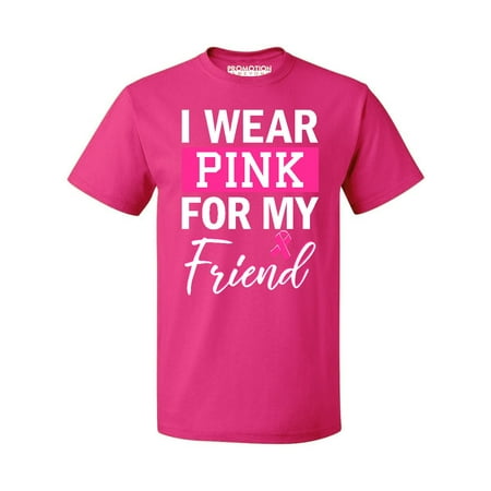 Promotion & Beyond Pink (Ribbon) For My Friend Cancer Awareness Men's T-shirt, 2XL, Cyber