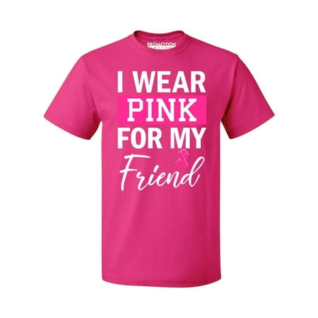 Promotion & Beyond Pink (Ribbon) For My Friend Cancer Awareness Men's T-shirt, 2XL, Cyber (My Best Friend Has Cancer)