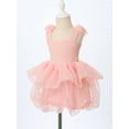 thumbnail image 3 of vastwit Toddler Kids Girls Tulle Ballet Dress Sleeveless Bowknot Straps Layered Princess Dress Pink 130, 3 of 6