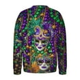 thumbnail image 5 of NuoCaiYun Women Mardi Gras Sweatshirts Carnival Long Sleeve Pullover Fashionable Purple Yellow Green Tops, 5 of 6