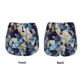 thumbnail image 5 of Lsque Abstract Blue Squares Printed Women's Running Shorts with Liner Pockets,Elastic Quick Dry Workout Athletic Gym Yoga Shorts,Womens High Waist Shorts-Large, 5 of 9