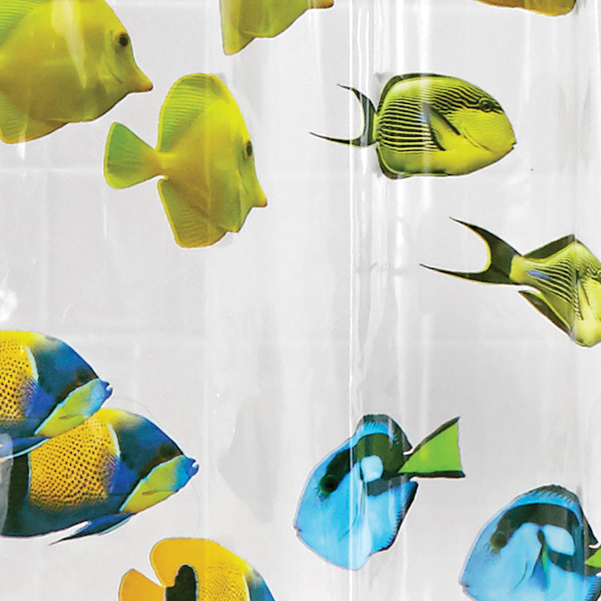 Zenna Home Multi-color Tropical Fish-Themed Waterproof PEVA Shower Curtain or Liner, 70" x 72"