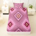 thumbnail image 3 of jejeloiu Romantic Tribal Twin Sheets For Girls,Ethnic Print Bedding,Red Blue,3 Pieces,1 Fitted Sheet and 1 Pillowcase, 3 of 6