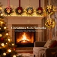 thumbnail image 2 of Satmonnus Christmas Mini Wreaths, Set of 3 Small Artificial Pine Cabinet Rings with Red Bows and Berries, Mini Holiday Door and Window Decor, Hanging Indoor Outdoor Christmas Decorations, 2 of 8