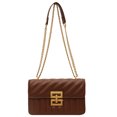 thumbnail image 1 of Bolso de hombro Mujer Bandolera acolchada de piel sintética con correa de cadena ( ) Café, 1 of 9