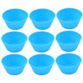 thumbnail image 4 of 10 Pcs Moules à Muffins en Silicone Chocolat Biscuits Antiadhésifs Réutilisables Résistants à la Chaleur Cuisson Rôtissage Moules à Cupcakes Plateau Ménager Bleu, 4 of 8