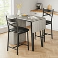 thumbnail image 4 of Aoile Dining Table Set with 3 Storage Shelves, Counter Height Kitchen Table Set for 2, Expandable Bar Table with 2 Cushioned Chairs for Small Spaces, Apartment, Gray, 4 of 9