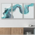 thumbnail image 2 of wall26 Framed Canvas Print Wall Art Set Pastel Teal Black Smoke Wave Cloud Abstract Shapes Illustrations Modern Art Bohemian Decorative Multicolor for Living Room, Bedroom, Office - 24"x36", 2 of 5