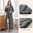 thumbnail image 3 of AMITOFO Fleece Robe for Women Soft Warm Long Plush Bathrobe Slim Elastic Waist Sleepwear Housecoats, 3 of 8