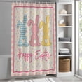 thumbnail image 6 of Easter Small Stall Shower Curtain, Waterproof Shower Curtains for Bathroom, Colorful Polka Dot Bunny Vintage Pink Checkered Plaid Washable Fabric Bath Curtain for Bathtub with Hooks 36x72 Inches, 6 of 9