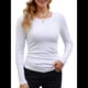 thumbnail image 1 of Camisetas Básicas Ajustadas Informales de Cuello Redondo y Larga Acanaladas para Mujer XL, 1 of 6